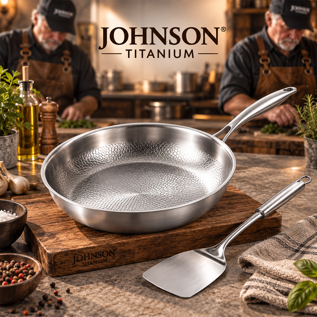Johnson - Titanium Hammered Pan & Spatula Bundle