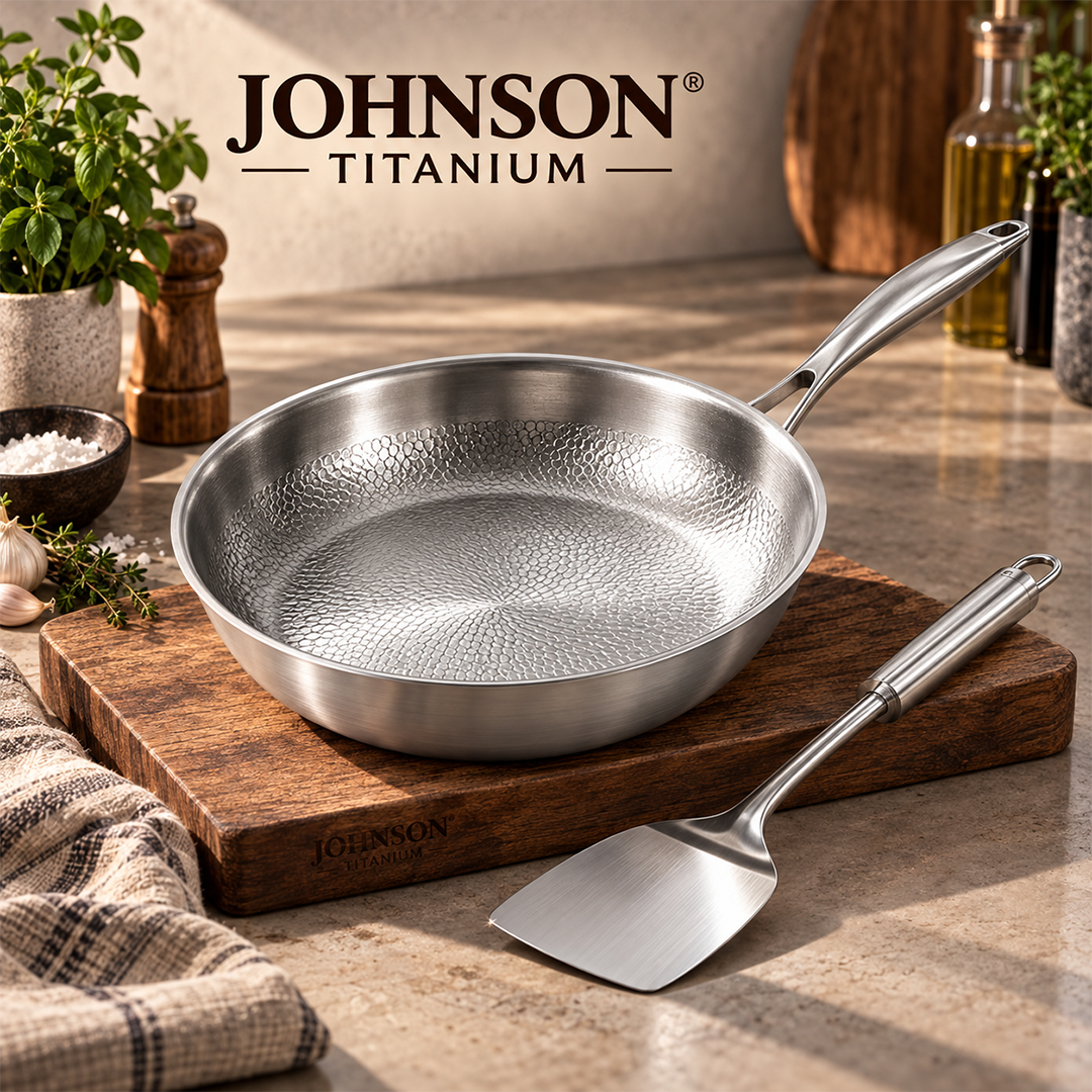 Johnson - Titanium Hammered Pan & Spatula Bundle