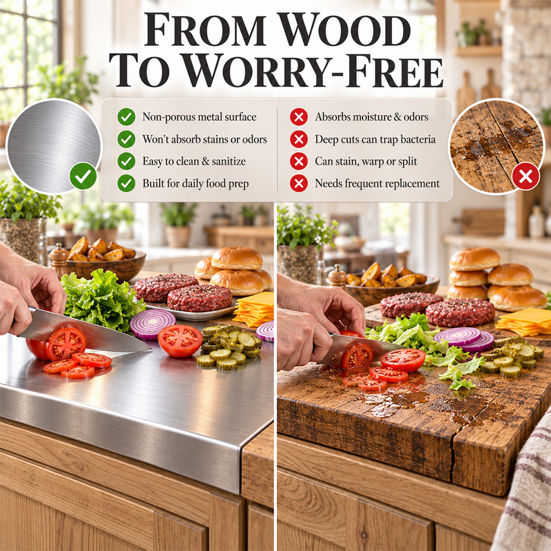 Johnson - Professional AISI 304 Stainless Steel Cutting Board